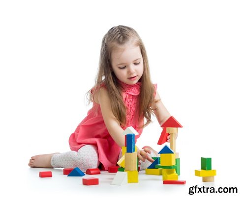 Amazing SS - Kid playing with toy on white background, 25xJPGs