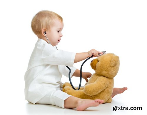 Amazing SS - Kid playing with toy on white background, 25xJPGs