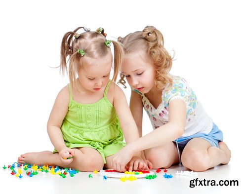 Amazing SS - Kid playing with toy on white background, 25xJPGs