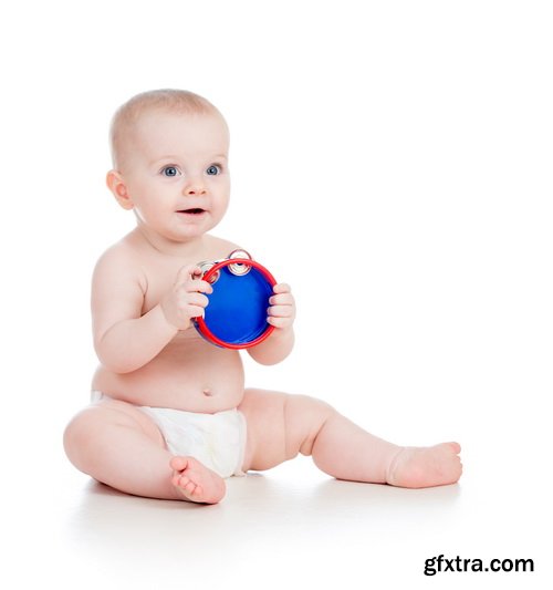 Amazing SS - Kid playing with toy on white background, 25xJPGs