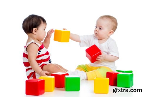 Amazing SS - Kid playing with toy on white background, 25xJPGs