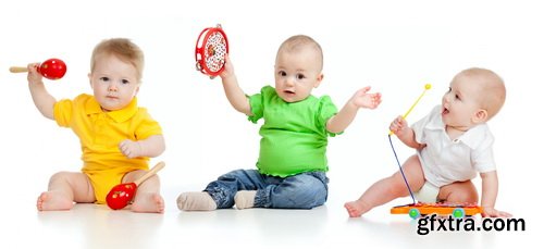 Amazing SS - Kid playing with toy on white background, 25xJPGs