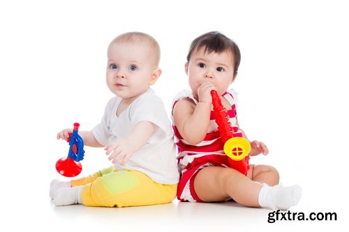 Amazing SS - Kid playing with toy on white background, 25xJPGs