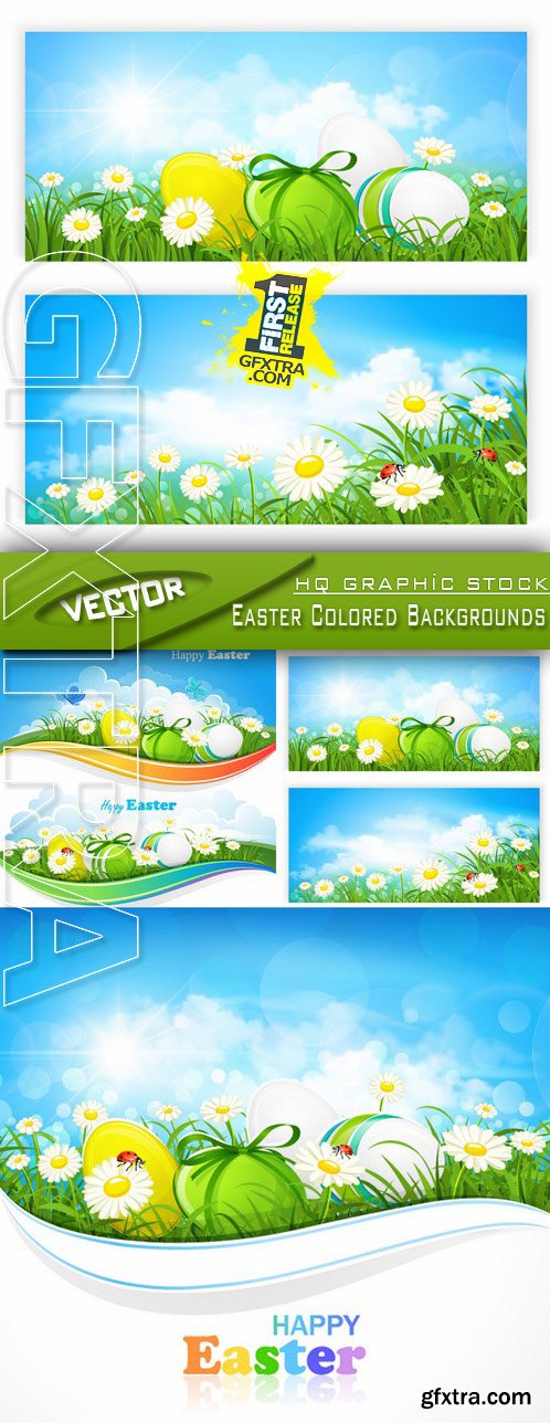 Stock Vector - Easter Colored Backgrounds