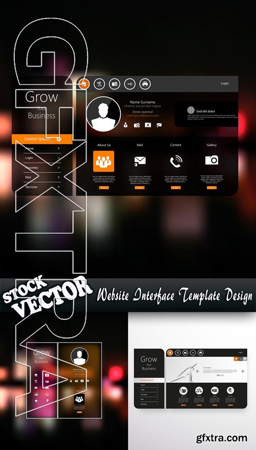 Stock Vector - Website Interface Template Design