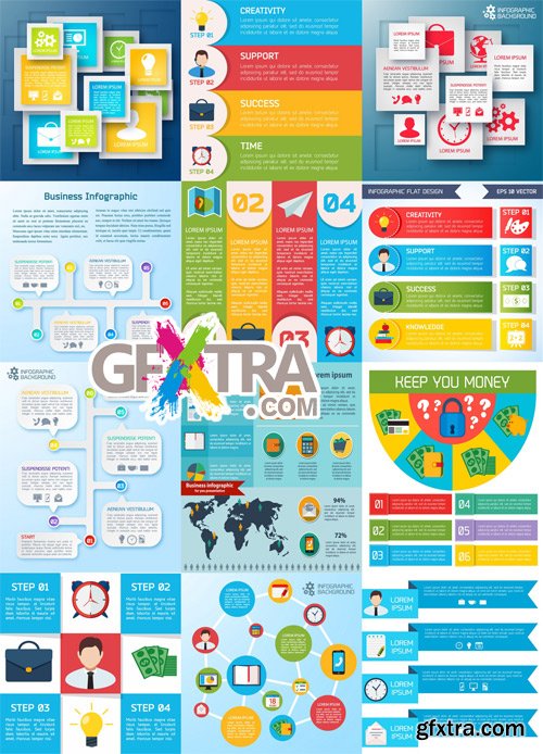 Flat Business Infographic 25xEps