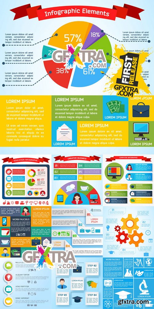 Flat Business Infographic 25xEps