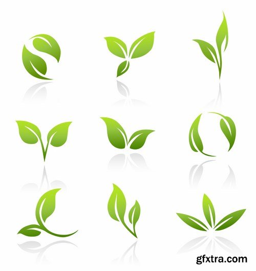 Green Leaves Vectors - 25x EPS