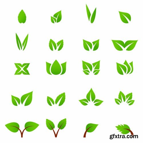 Green Leaves Vectors - 25x EPS