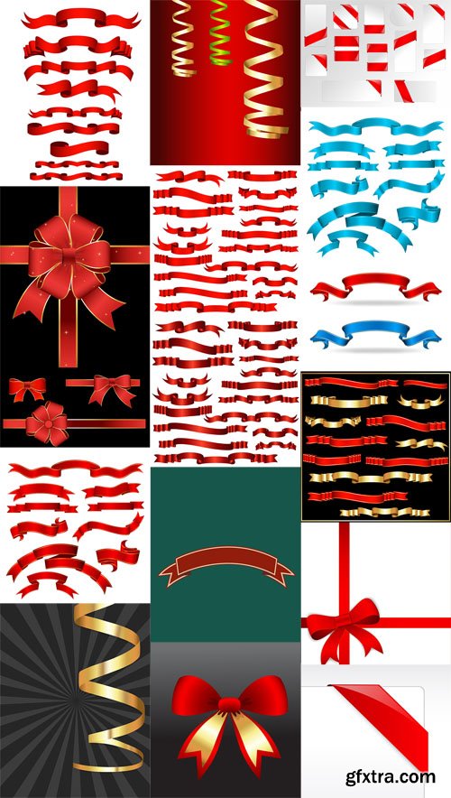 18 Ribbons Vector Set