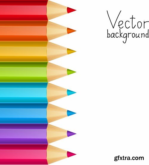 Stock Vector - Set of Color Pencils Isolated