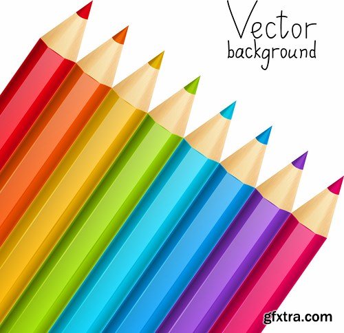 Stock Vector - Set of Color Pencils Isolated