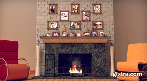 VideoHive Fireplace Warm Photo Memories 5875425