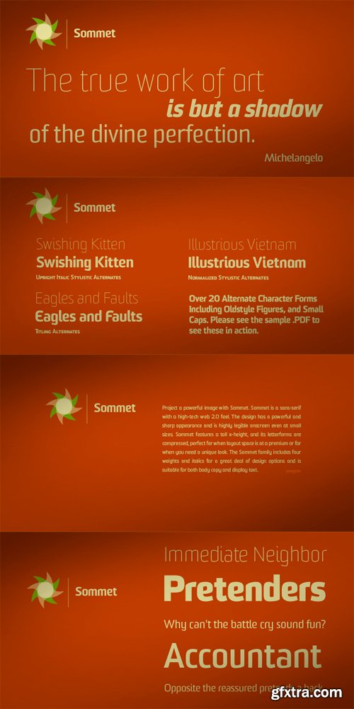 Sommet Font Family - 12 Fonts for $132!