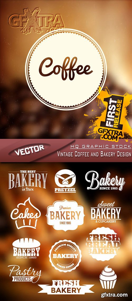 Stock Vector - Vintage Coffee and Bakery Design