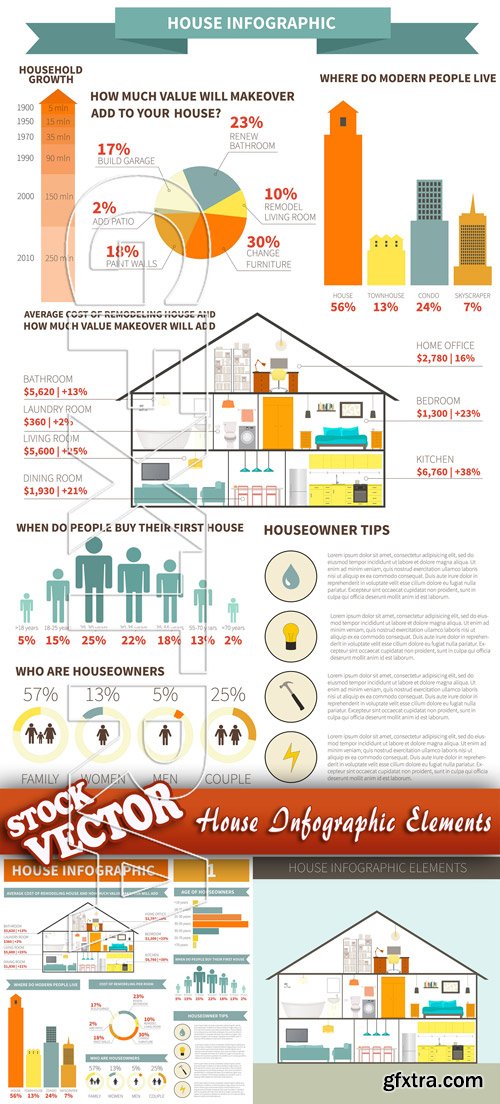 Stock Vector - House Infographic Elements