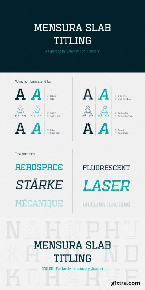 Mensura Slab Titling Font Family - 12 Fonts for $100!