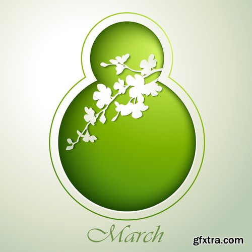 Greeting or invitation cards to the spring holidays: 8 March and Easter