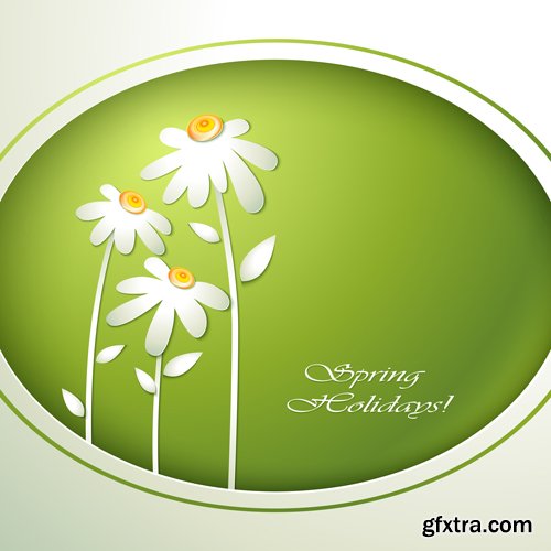 Greeting or invitation cards to the spring holidays: 8 March and Easter