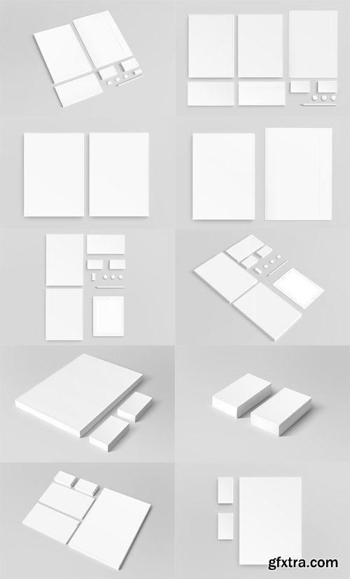 10 White Branding Identitny Mock-up Templates