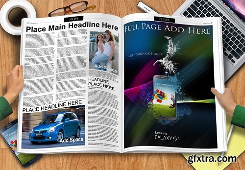 Newspaper Spread Mock-up Template