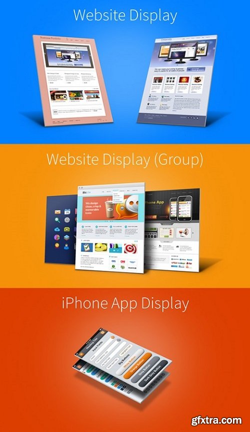 Website Iphone 3D Display Mock-up Templates