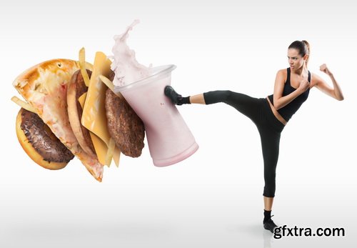 Amazing SS - Young woman fighting off fast food, 25xJPGs