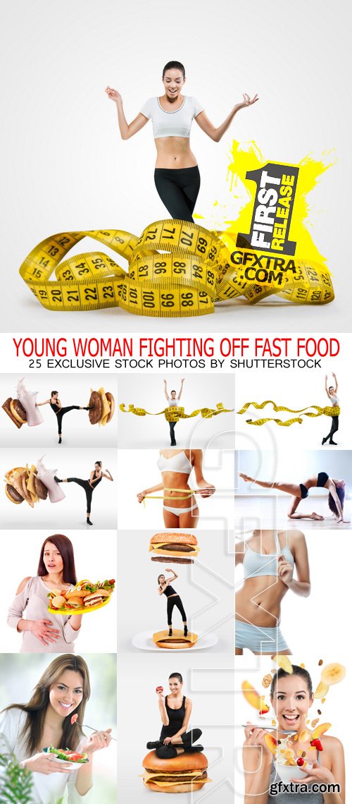 Amazing SS - Young woman fighting off fast food, 25xJPGs