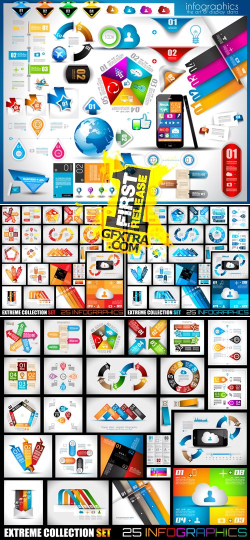 Bright Colors Infographic Elements Vector