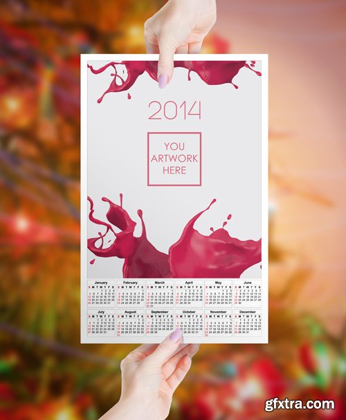 Calendar 2014 Mock up Template