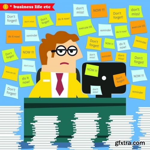 Stock Vectors - Business life, 25xEPS