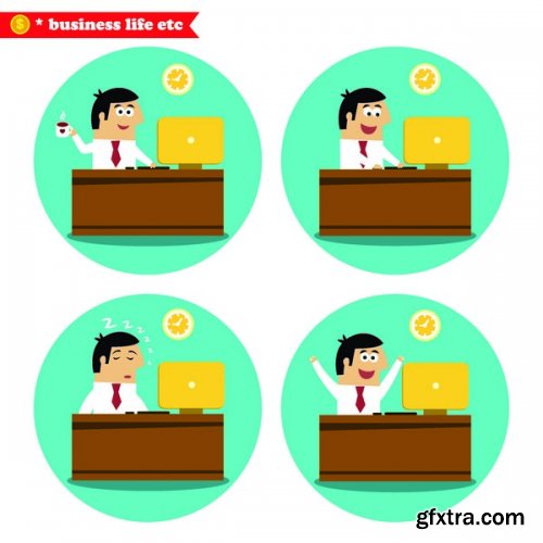 Stock Vectors - Business life, 25xEPS