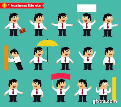 Stock Vectors - Business life, 25xEPS