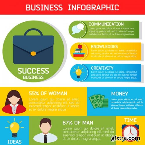 Flat Business Infographic 25xEps