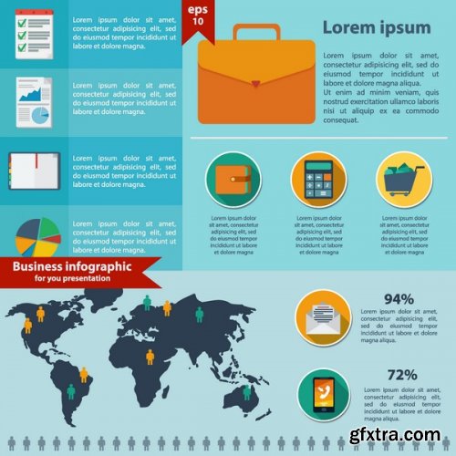 Flat Business Infographic 25xEps