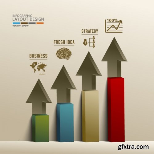 Infographic 3D Charts 25xEPS