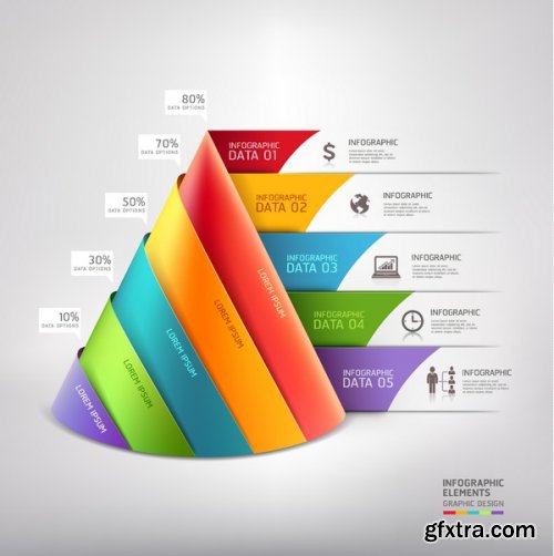 Infographic 3D Charts 25xEPS