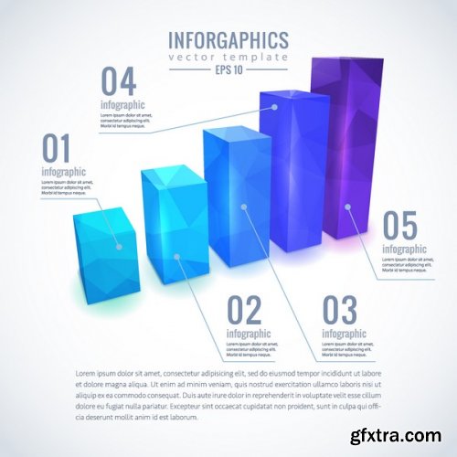 Infographic 3D Charts 25xEPS