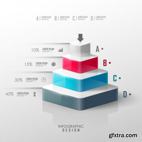 Infographic 3D Charts 25xEPS