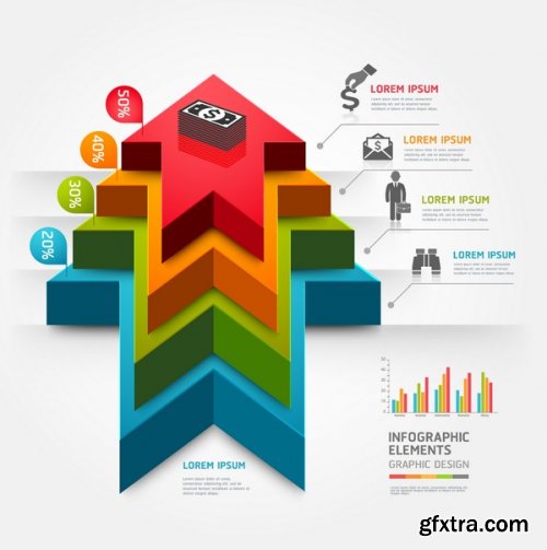 Infographic 3D Charts 25xEPS