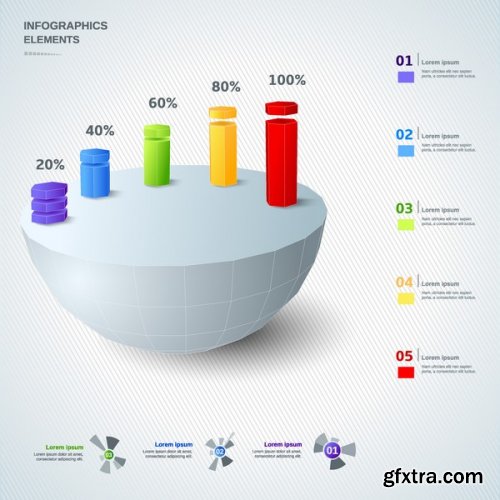 Infographic 3D Charts 25xEPS