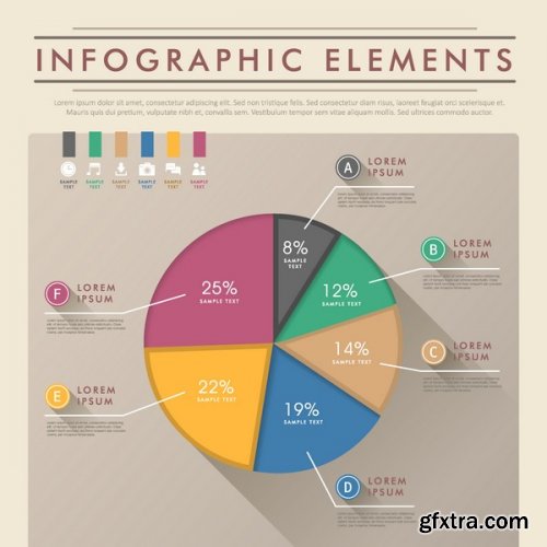 Infographic 3D Charts 25xEPS