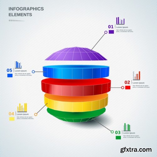 Infographic 3D Charts 25xEPS