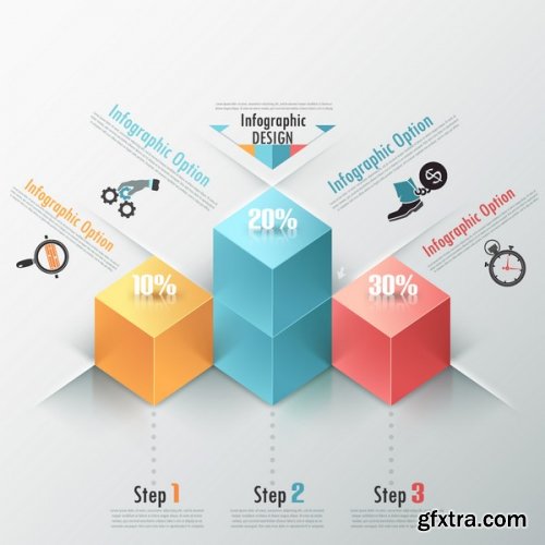 Infographic 3D Charts 25xEPS