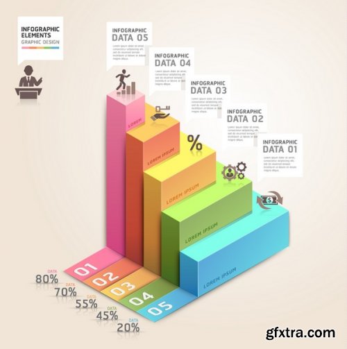 Infographic 3D Charts 25xEPS