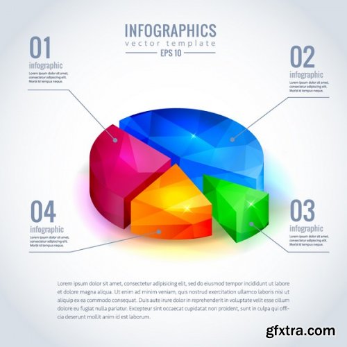 Infographic 3D Charts 25xEPS