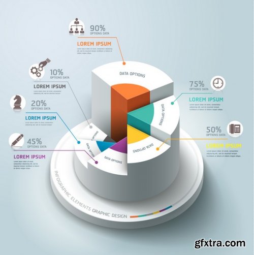 Infographic 3D Charts 25xEPS » GFxtra