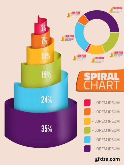 Infographic 3D Charts 25xEPS