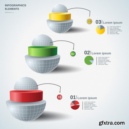 Infographic 3D Charts 25xEPS