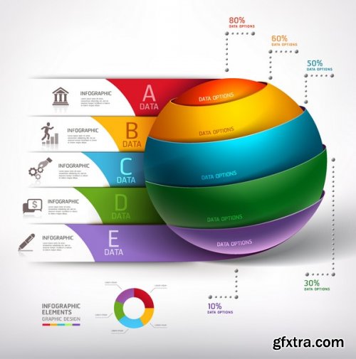 Infographic 3D Charts 25xEPS